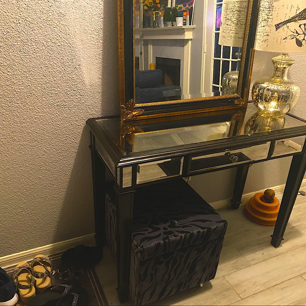 Mirrored Console Table/Desk with a drawer